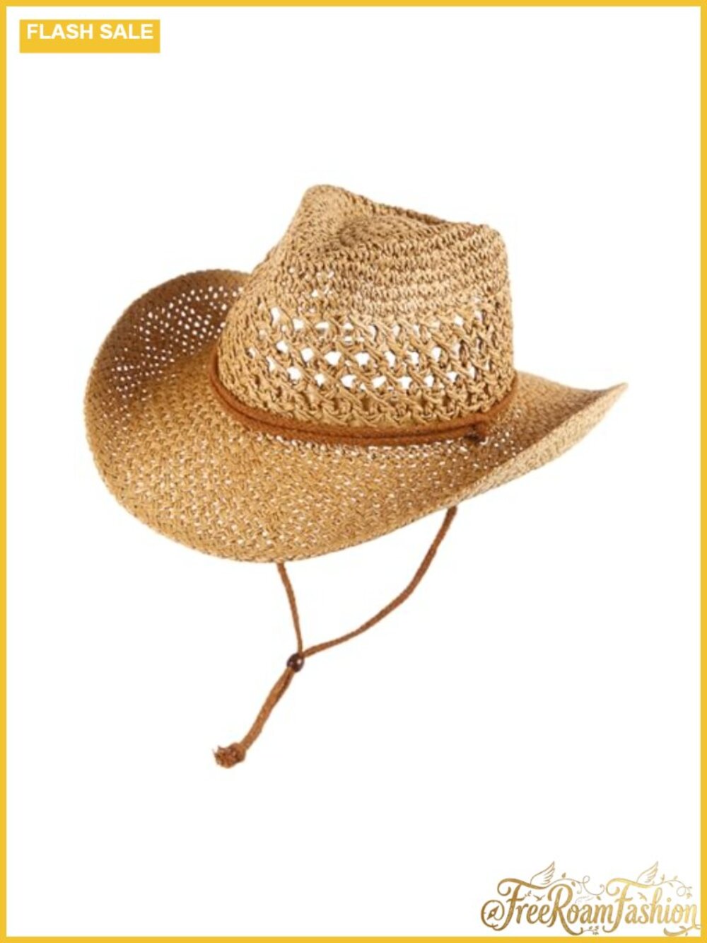 Straw Cowboy Hat Shapeable Wide Brim Foldable Sun Beach Hat